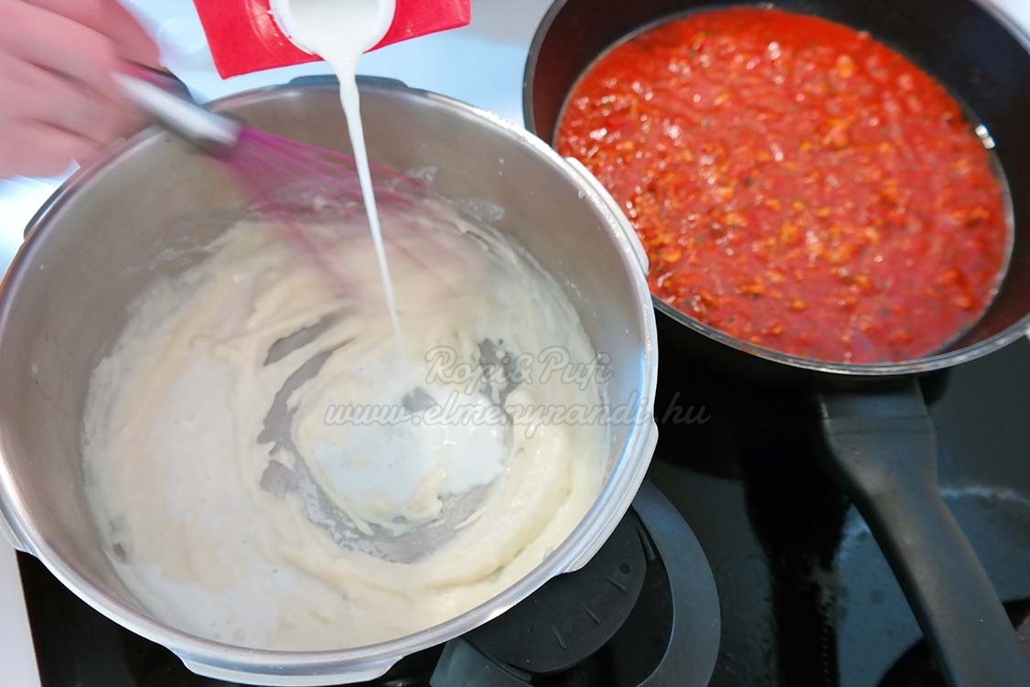 Lasagne - besamel készítése