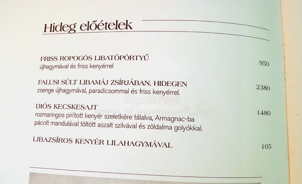 Náncsi Néni vendéglője - hideg előételek