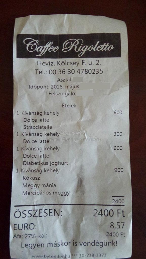 Rigoletto Fagyizó Héviz
